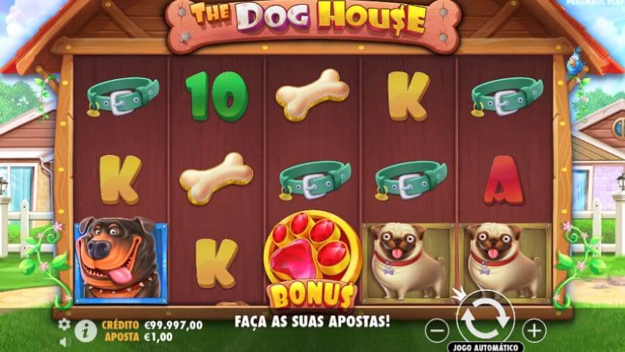 Gráficos e sons The Dog House slot.