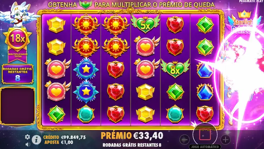 Rodadas grátis da Starlight Princess slot.